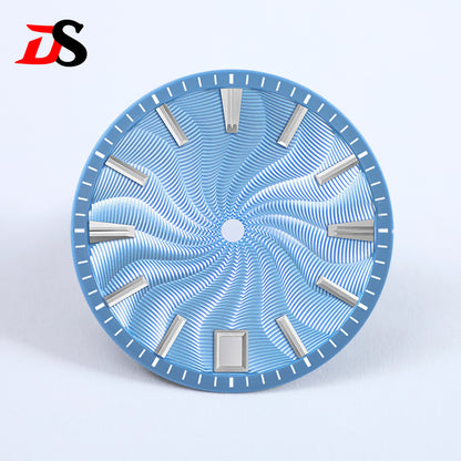 Guilloche Dial 28.5mm No Lume Sterile NH35NH34NH38 Movement 3 O'clock/6 O'clock/no Date