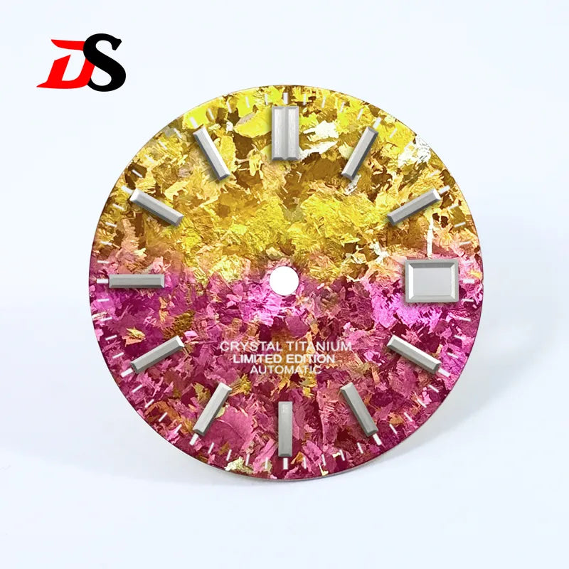 Ice Crystal Titanium Text Dial Chaotic Texture 28.5mm Dial No Lume NH35 Movement