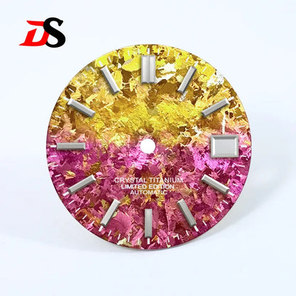 Ice Crystal Titanium Text Dial Chaotic Texture 28.5mm Dial No Lume NH35 Movement