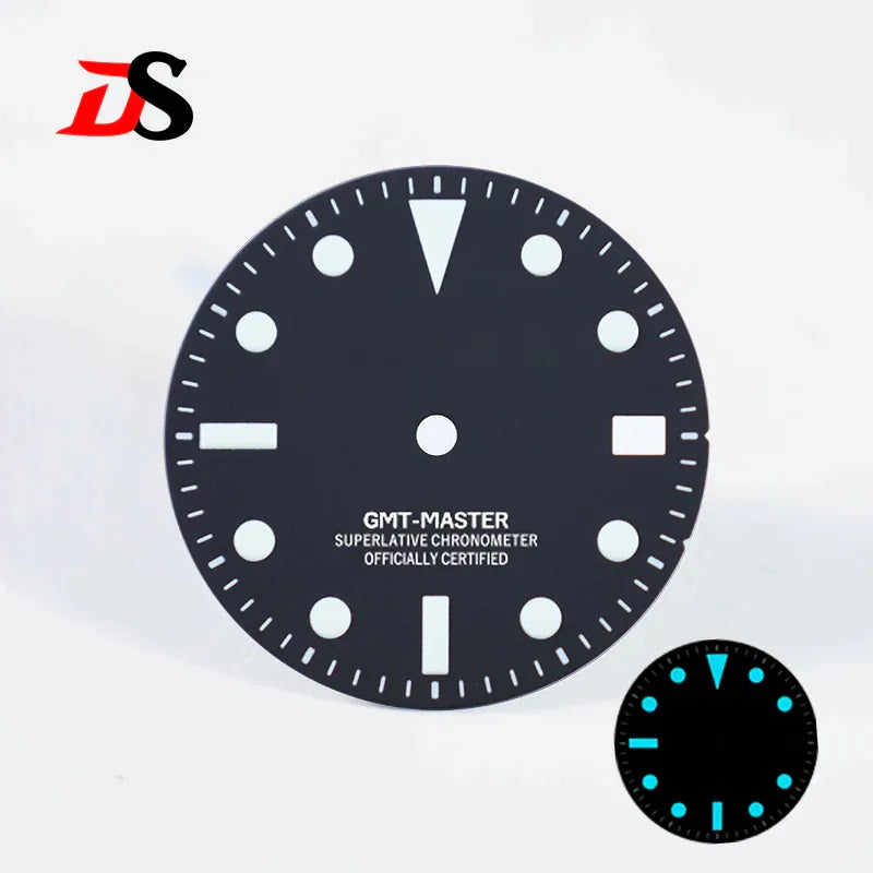Matte Dial NH34 GMT-MASTER Lume Layer Date No Date Blue Lume GMT 28.5mm