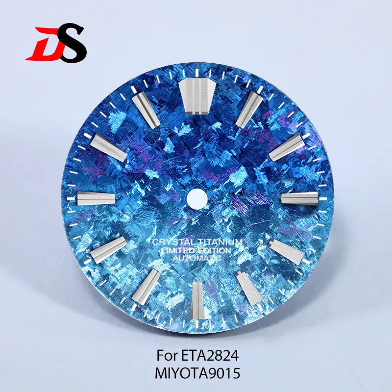 28.5mm Dial Ice Crystal Titanium Dial GS MOD No Lume NH35 NH38 ETA2824/MIYOTA 9015 Movement No Date Dial
