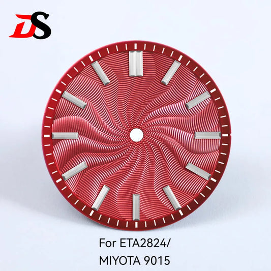28.5mm Dial Guilloche Dial NH35 ETA2824 SW200 MIYOTA 9015 9039 Movement No Date