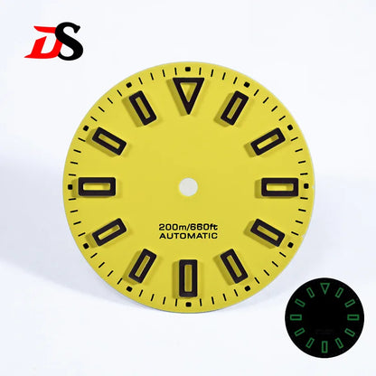 28.5mm Matte Dial Hollow Index Dark Green Lume SKX007 for NH36 Movement 3 O'clock date