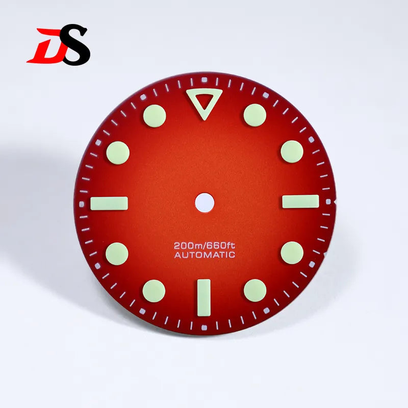 Hollow Index Matte Dial 28.5mm Dial Green Lume for NH35 ETA2824/MIYOTA 9015 Movement No Date