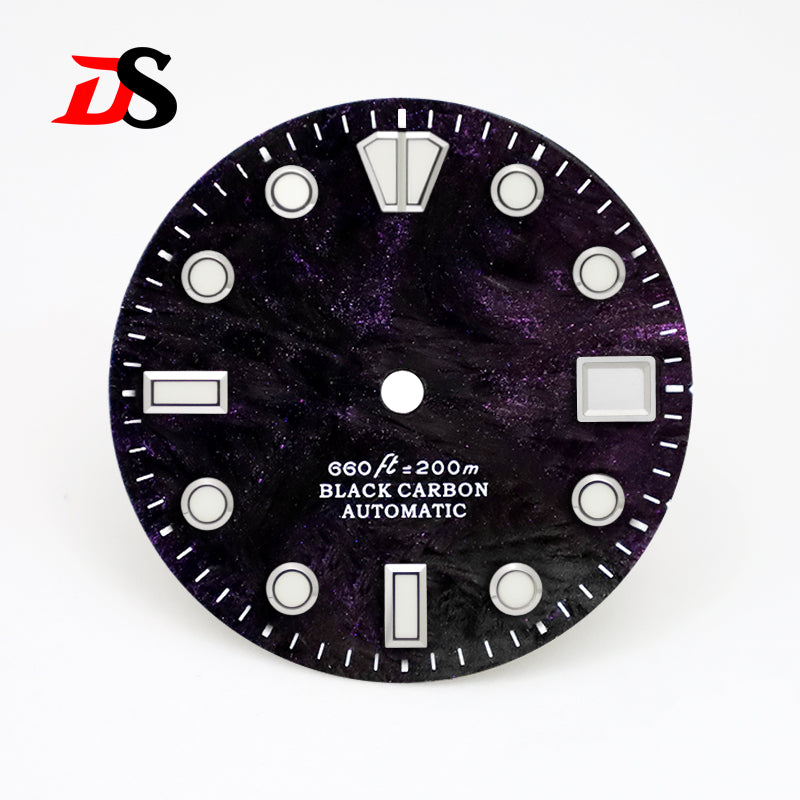 28.5mm Dial Rich Color LavaTexture Carbon Fiber Dial BGW9 Lume for NH35 Movement No Date/3o'clock Date