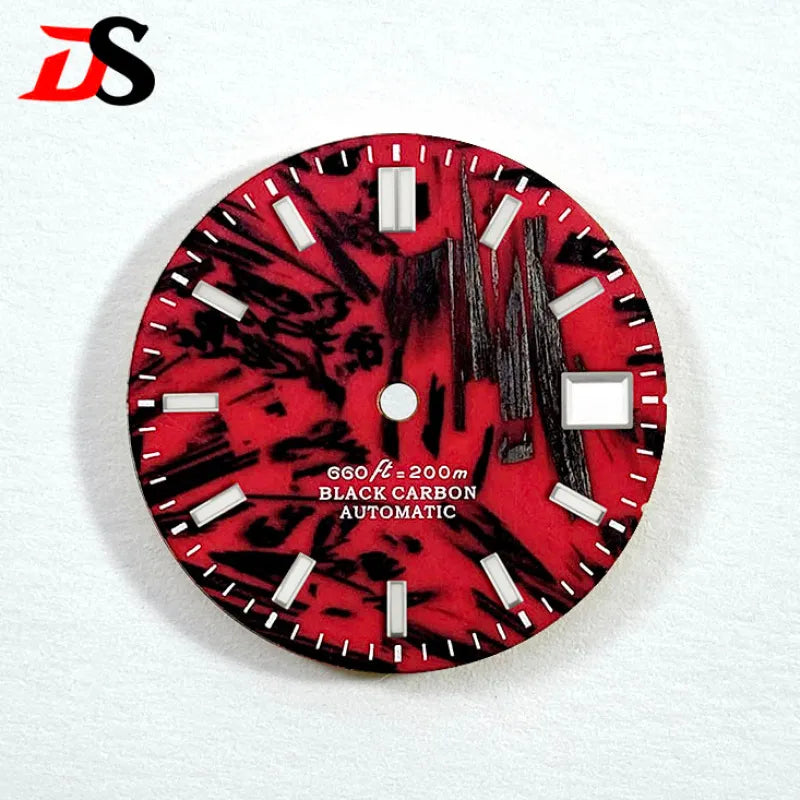 Red Carbon Fiber Dial Blue Lume NH35 Movement 28.5mm