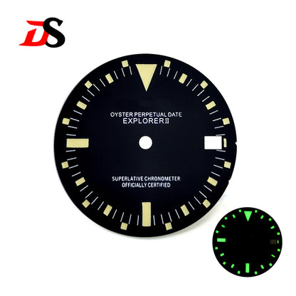 28.5mm Retro Dial Vintage Watch EXP II Green Lume NH35 NH36 Movement Custom Logo Text