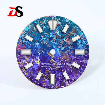 28.5mm Ice Crystal Titanium Dial Blue Lume NH35 Movement