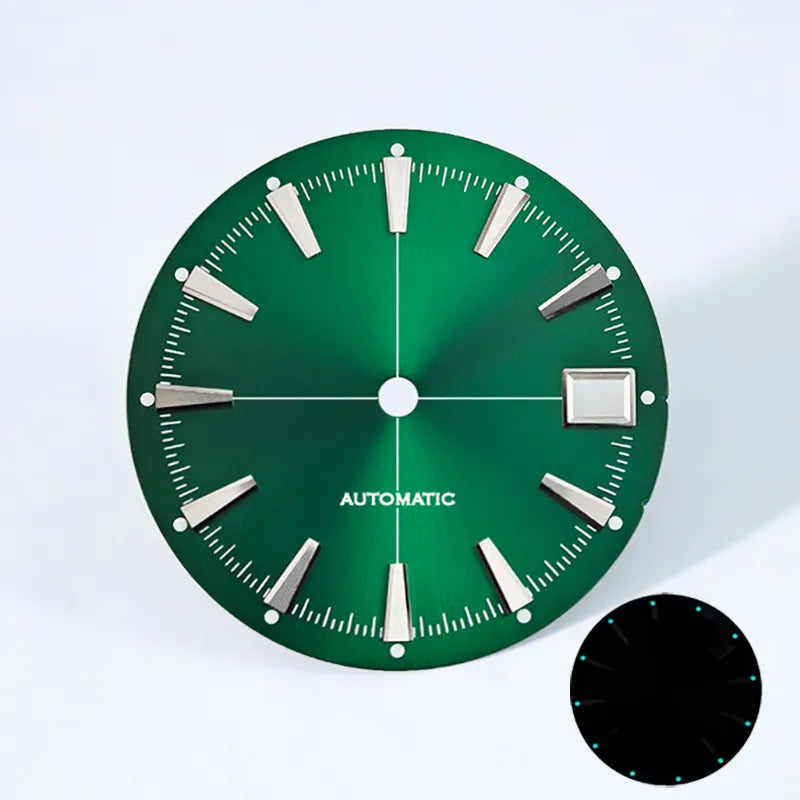 Sunburst Date Dial Green Lume NH35 movement