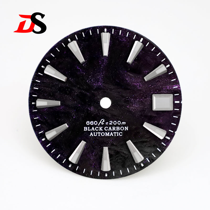 28.5mm Dial Rich Color Lava Texture Carbon Fiber Dial BGW9 C3 Lume for NH35 Movement 3o'clock date