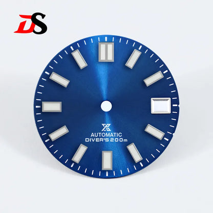 28.5mm Sunburst X Dial Blue Lume Small for NH35 Movement Watch Accessories