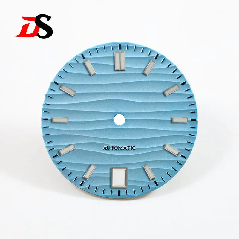 28.5mm Wave Dial 6 O'clock Date Blue Lume for NH35 Movement NH34