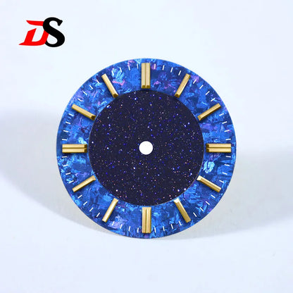 Natural Lapis Lazuli 28.5mm Dial Ice Crystal Stone Dial Creative Stitching NH38 Movement No Date Tiger's Eye Stone Blue Sands