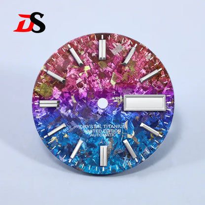 Ice Crystal Titanium Dial 28.5mm DAY DATE No Lume NH35 NH36 Movement