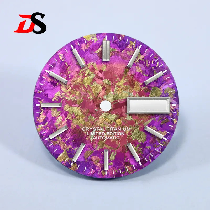 Ice Crystal Titanium Dial 28.5mm DAY DATE No Lume NH35 NH36 Movement