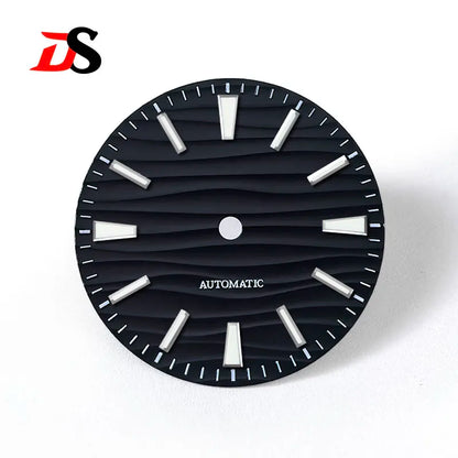 28.5mm Wave Dial no date Blue lume NH35 NH34 Movement
