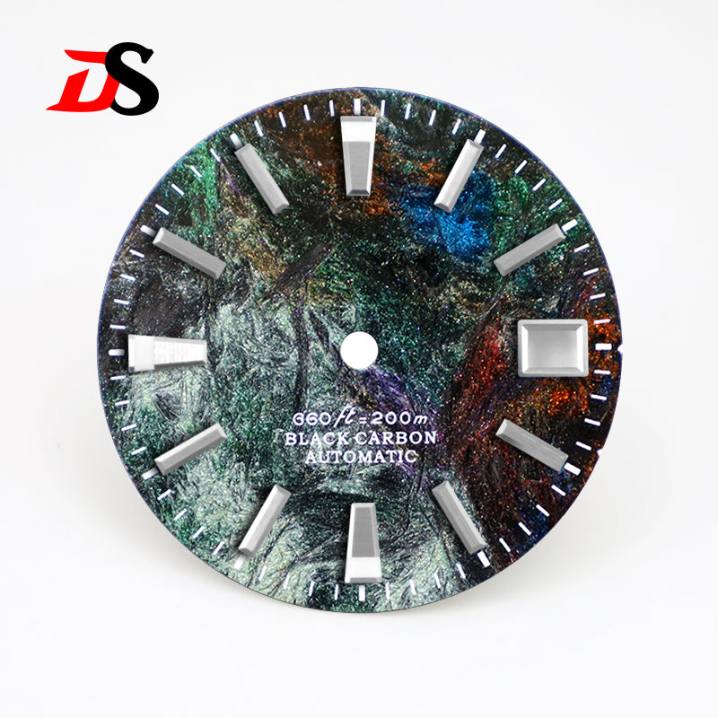 Rich Color Texture Carbon Fiber Dial BGW9 Lume for NH35 Movement 28.5mm Dial No date/3o'clock date