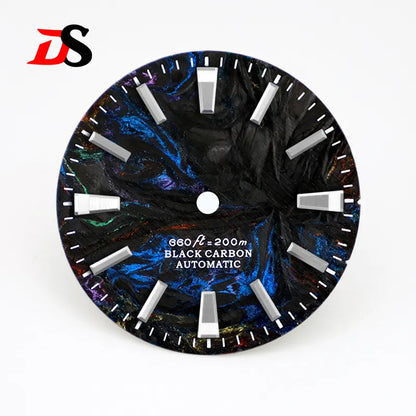Rich Color Texture Carbon Fiber Dial BGW9 Lume for NH35 Movement 28.5mm Dial No date/3o'clock date