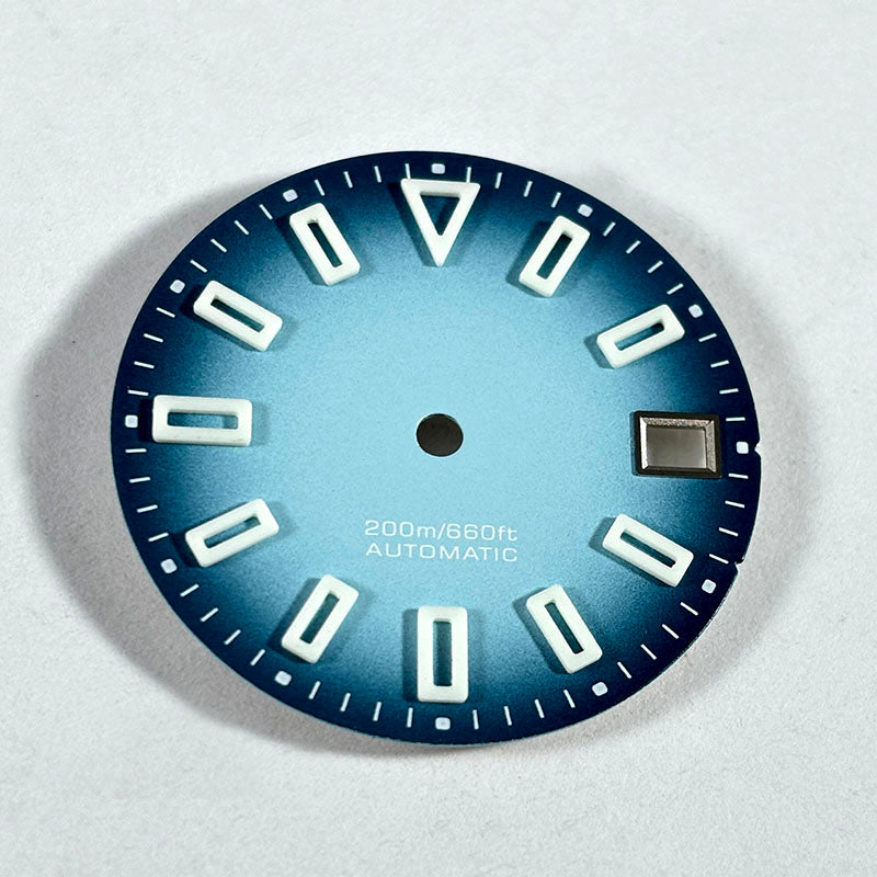 28.5mm Matte Black Dial Hollow Index BGW9 C3 Lume SKX007 for NH36 Movement