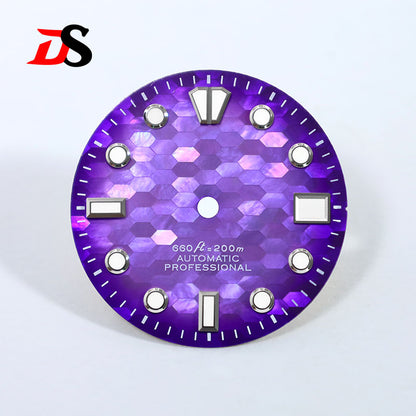Purple Red Mother-of-pearl Dial BGW9 C3 Lume GS MOD Mosaic NH35 28.5mm