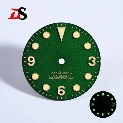 369 Matte Dial Black Tudor-style NH38 Movement Green Lume