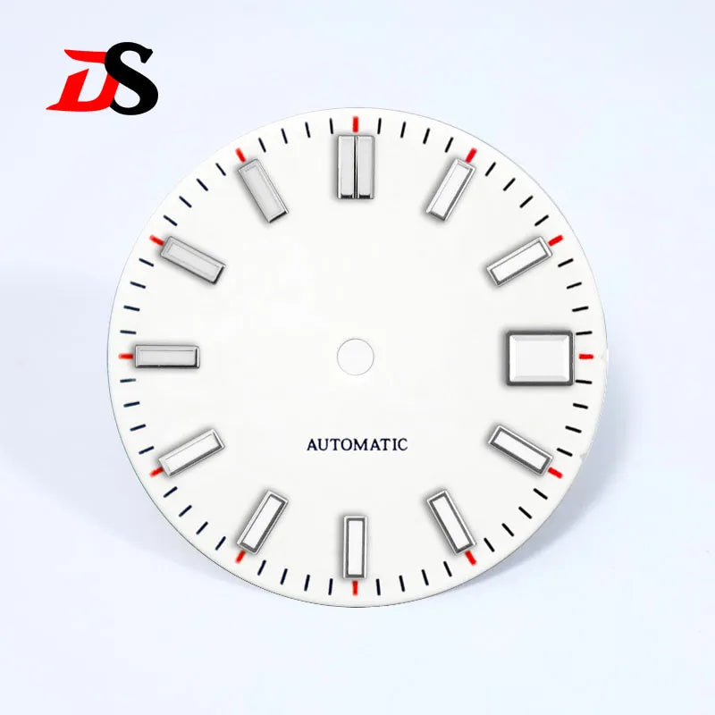 28.5mm Sunburst Dial Blue Lume Orange Date Index NH35 Movement