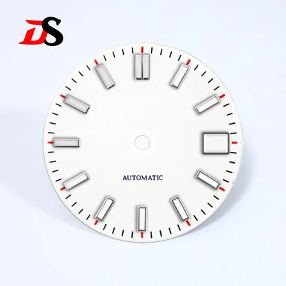 28.5mm Sunburst Dial Blue Lume Orange Date Index NH35 Movement