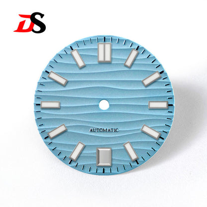 DS 28.5mm Wave Dial Blue Lume NH35 Movement 6 O'clock Date