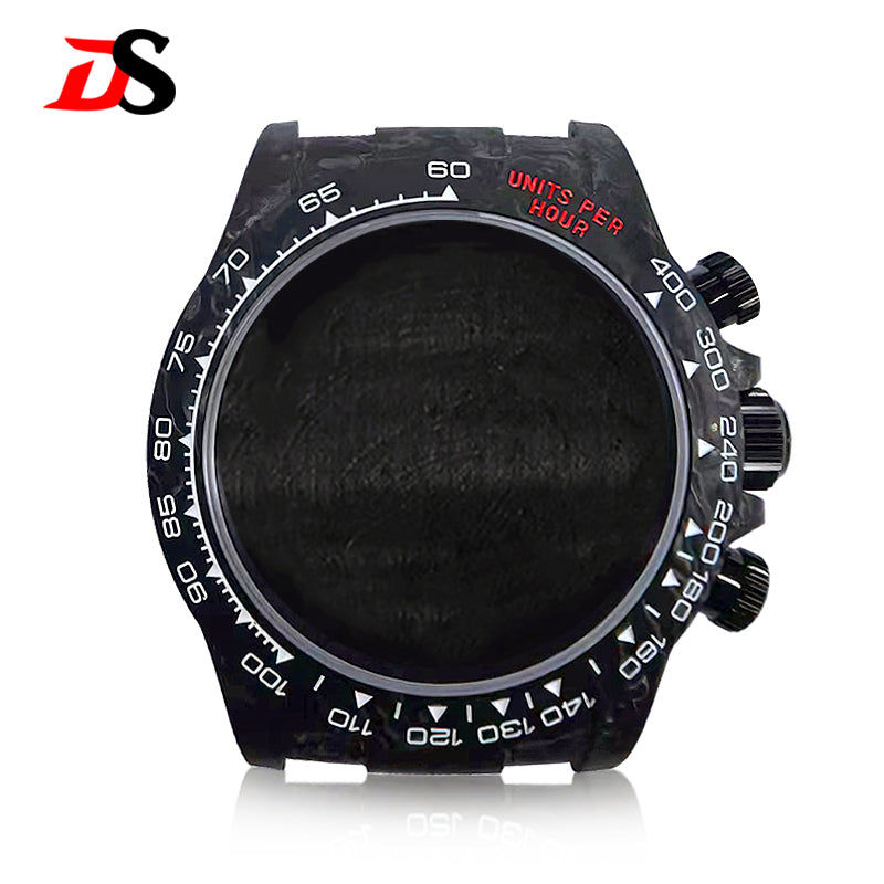 38mm Carbon Fiber Case Carbon Fiber Bezel Sapphire Glass Multi-function Case 3ATM Fit VK63/4130 Movement