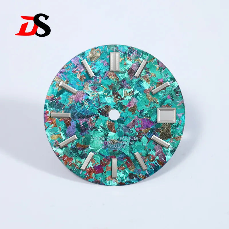 Ice Crystal Titanium Text Dial Chaotic Texture 28.5mm Dial No Lume NH35 Movement