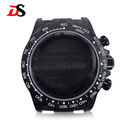 38mm Carbon Fiber Case Carbon Fiber Bezel Sapphire Glass Multi-function Case 3ATM Fit VK63/4130 Movement