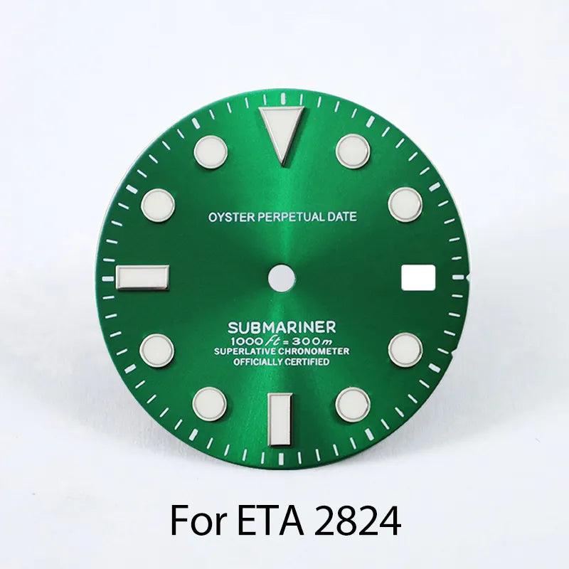 28.5mm Matte SUB Dial BGW9 C3 Lume Custom Logo for ETA2824 Movement