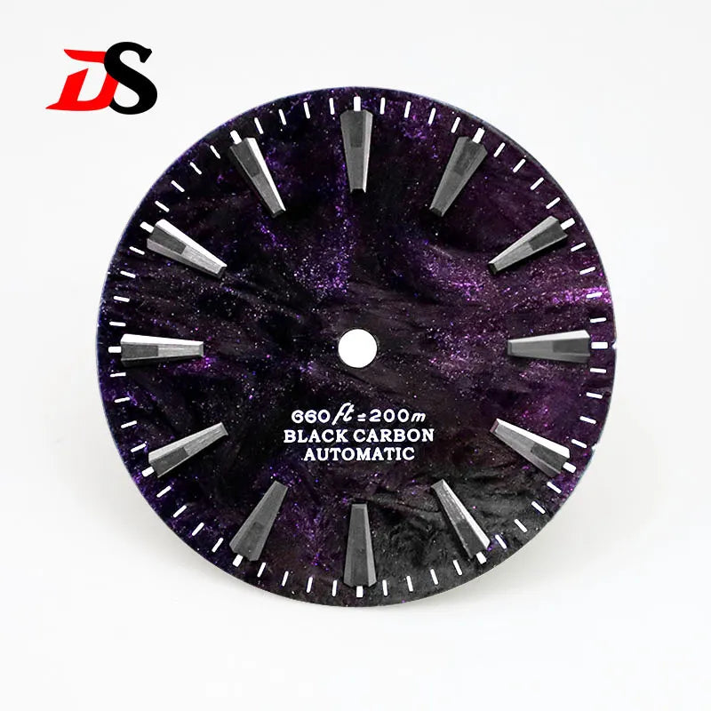 Rich Color Lava Texture Carbon Fiber Dial Black Lume for NH35 Movement 3o'clock/No Date 28.5mm