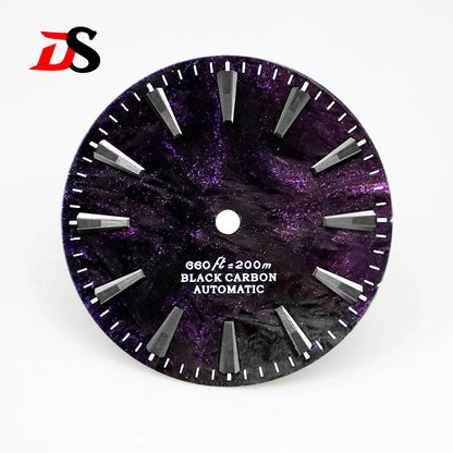 Rich Color Lava Texture Carbon Fiber Dial Black Lume for NH35 Movement 3o'clock/No Date 28.5mm