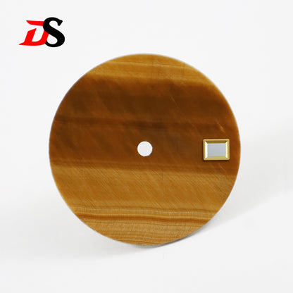 Natural Yellow Tiger's Eye Sterile Dial Date Stone Blank NH38 28.5mm No Date can fit SW200 ETA2824 9015