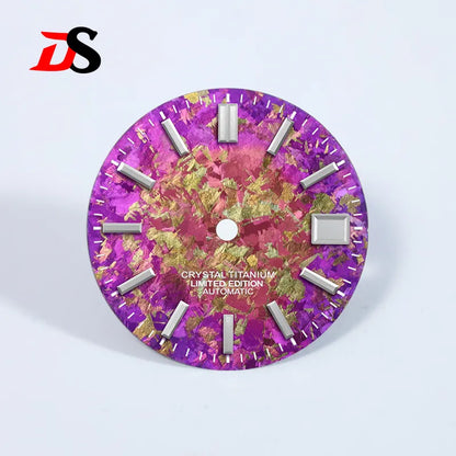 Ice Crystal Titanium Text Dial Chaotic Texture 28.5mm Dial No Lume NH35 Movement