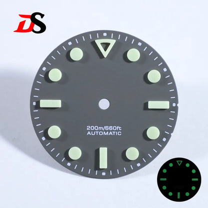Hollow Index Matte Dial 28.5mm Dial Green Lume for NH35 ETA2824/MIYOTA 9015 Movement No Date