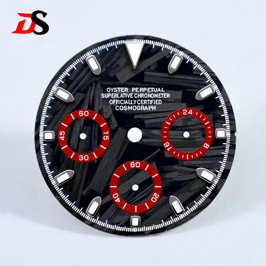 29.5mm Dial Carbon Fiber Blue Lume for VK63 Movement Black Lume