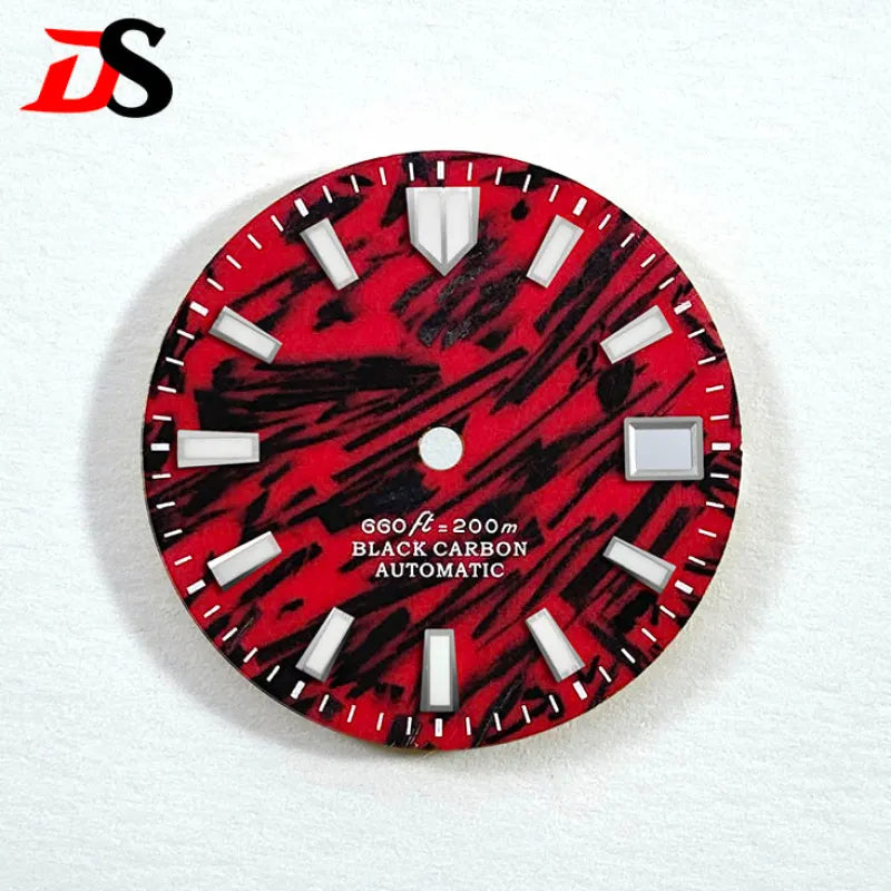 Red Carbon Fiber Dial Blue Lume NH35 Movement 28.5mm