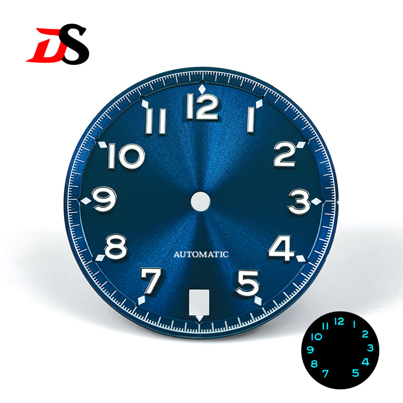 In Stock-Foregoer Dial Blue Lume 28.5mm Number NH35 Dial