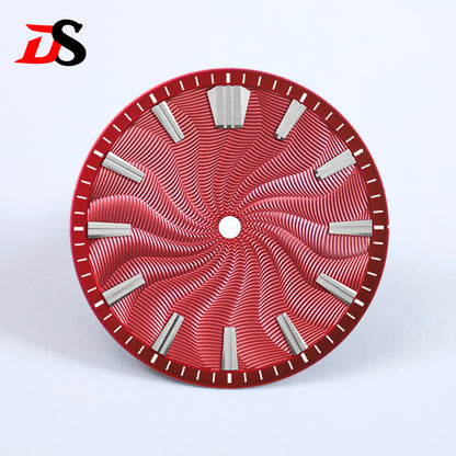 Guilloche 28.5mm  Dial GS MOD Silver Index No Lume Sterile NH35NH34NH38 Movement 3 O'clock /6O'clock /no Date