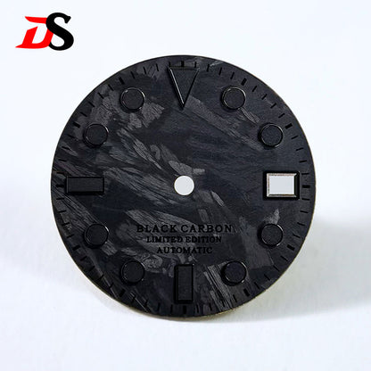 Black Carbon Fiber Dial 28.5mm NH35 Dial Black Lume GS