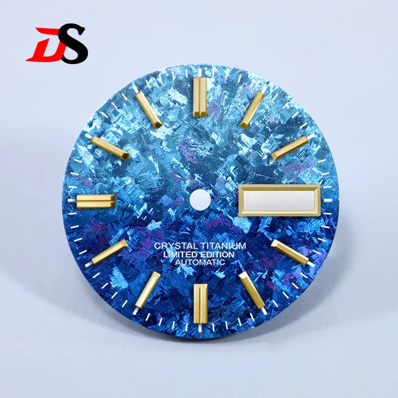 Ice Crystal Titanium Dial 28.5mm DAY DATE No Lume NH35 NH36 Movement