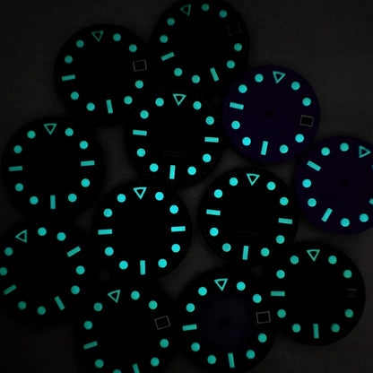 Hollow Index 28.5mm Matte Dial Dark Green Lume for NH35 Movement 3 O'clock Date/no Date