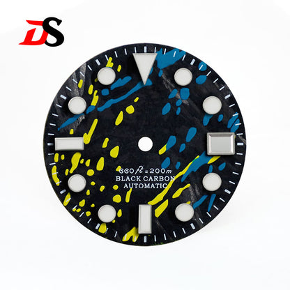 Colorful Graffiti Carbon Fiber Dial Color Ink SUB Blue Green Lume