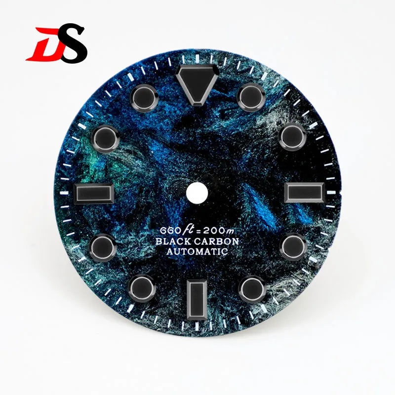 28.5MM Dial Rich Color Lava Carbon Fiber Dial Black Lume High Quality for NH35 Movement No date/3o'clock date