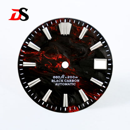 Red Lava Carbon Fiber No Lume NH35 NH38 Movement 28.5mm