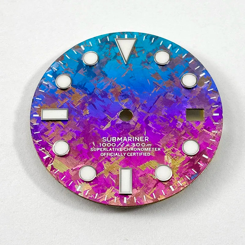 28.5mm Watch Dial SUB Crystal Titanium Texture BGW9 C3 Lume ETA2824Movement