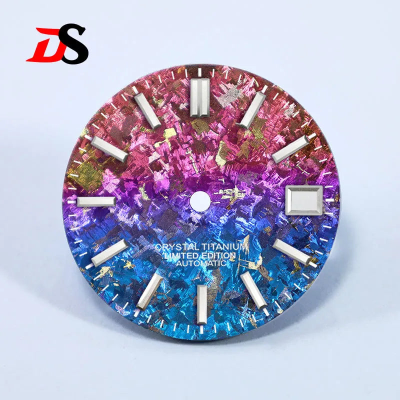 Crystal Titanium Text Dial Chaotic Texture 28.5mm Dial No Lume NH35 Movement