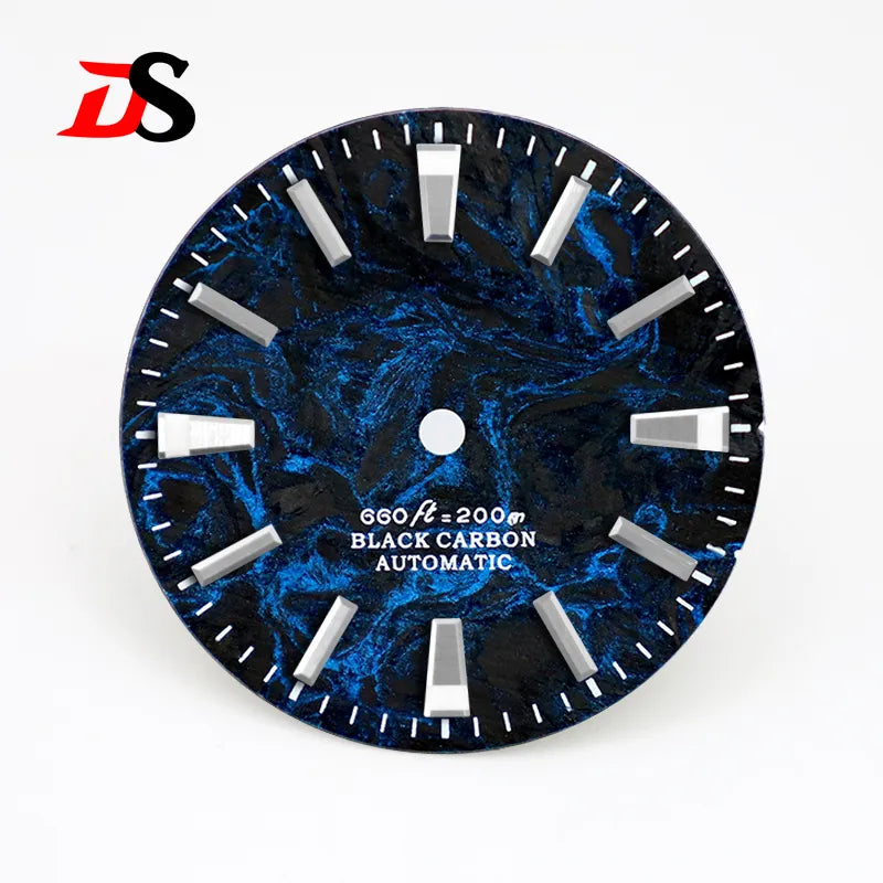 Rich Color Texture Carbon Fiber Dial BGW9 Lume for NH35 Movement 28.5mm Dial No date/3o'clock date